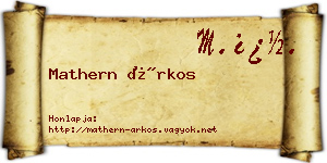 Mathern Árkos névjegykártya